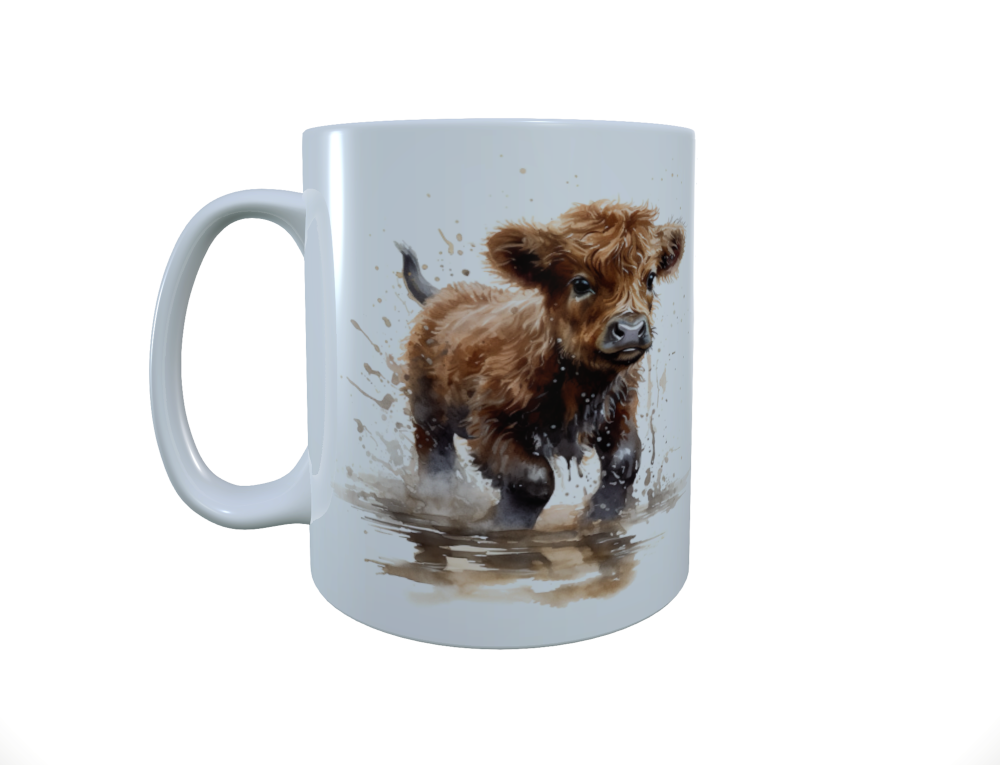 Highland Cow Ceramic Mug, Highland Cow Mug, Highland Cow Latte